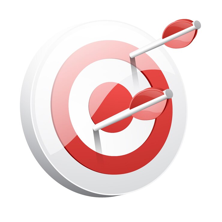 Vector business and target realistic icon