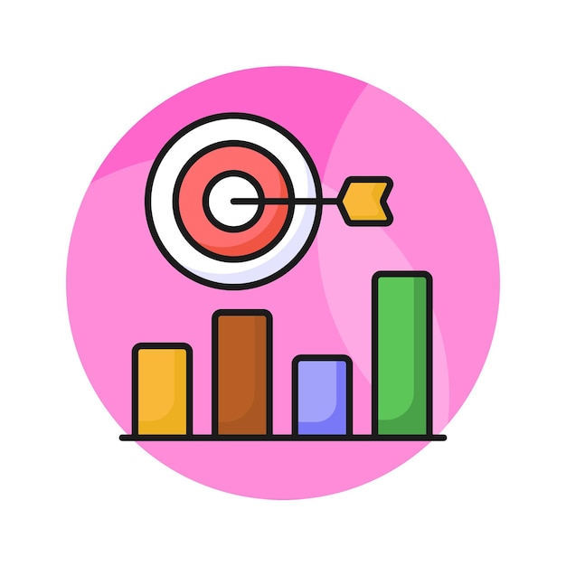 Business target vector design geïsoleerd op witte achtergrond business analytics met target