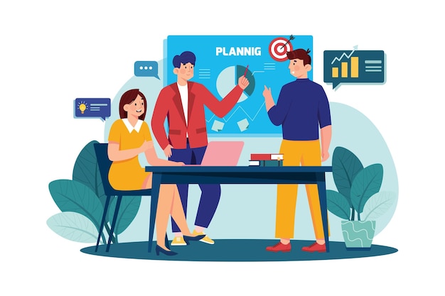 business team working on goal achievement