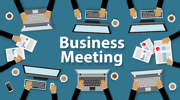 Business teamwork. background help to brainstorm modern idea. Concept Vector illustration in top view. 