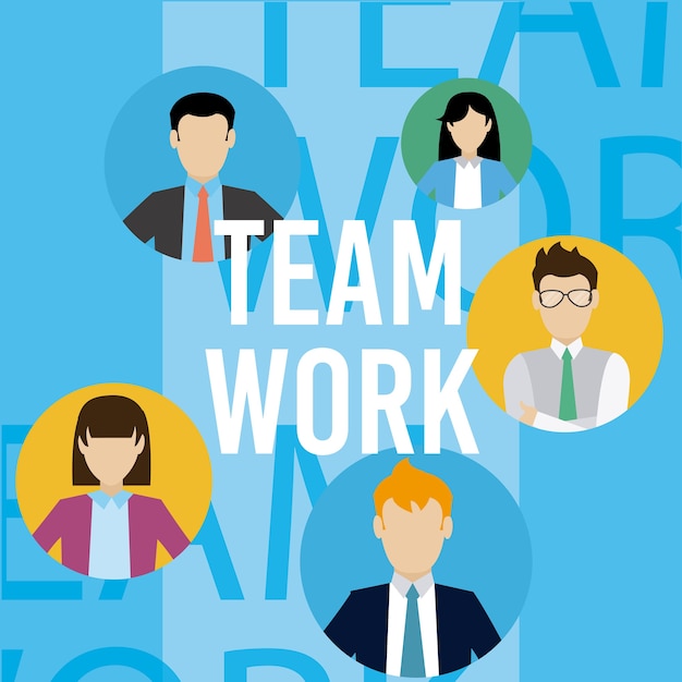 Business teamwork cartoons vector illustration graphic design