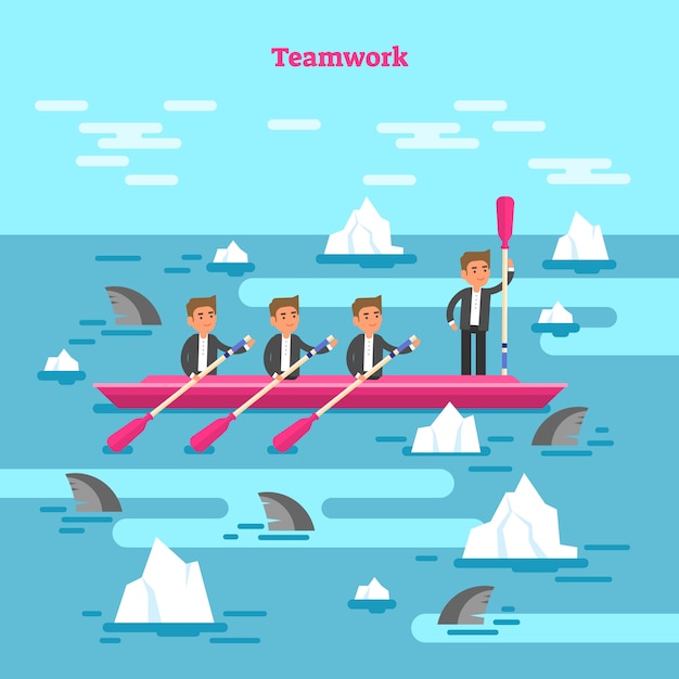 Business teamwork conceptual vector illustration