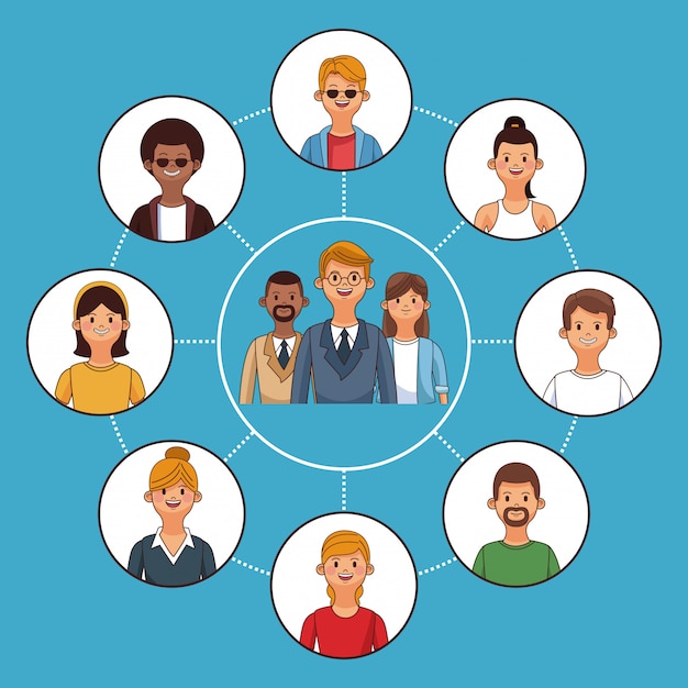 Business teamwork and people social network 