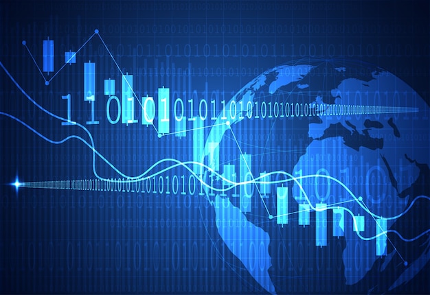 Vector business technology chart of stock