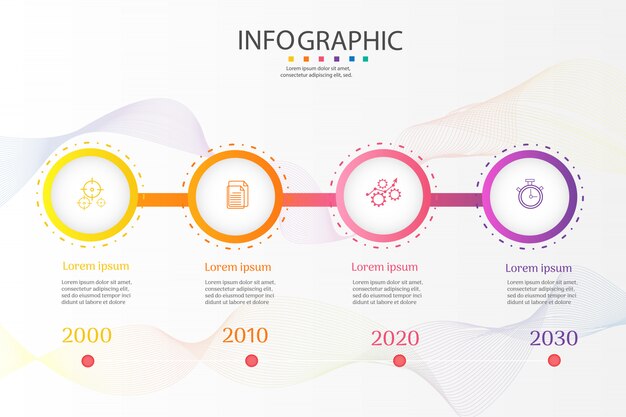 Business template 4 options infographic chart elements