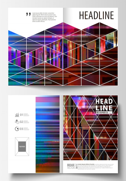 ベクトル 二つ折りパンフレットのビジネステンプレート