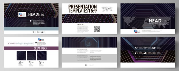 Vector business templates in hd format for presentation slides.