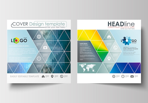 Business templates for square design brochure