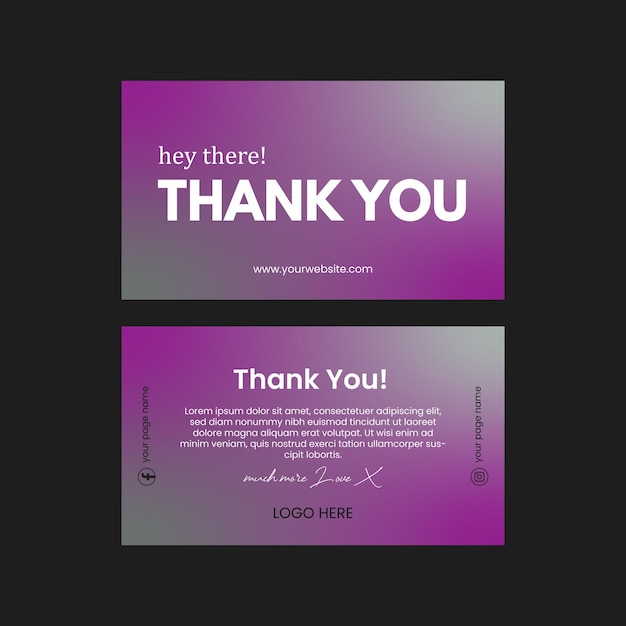 Business Thank You Card Design Vector