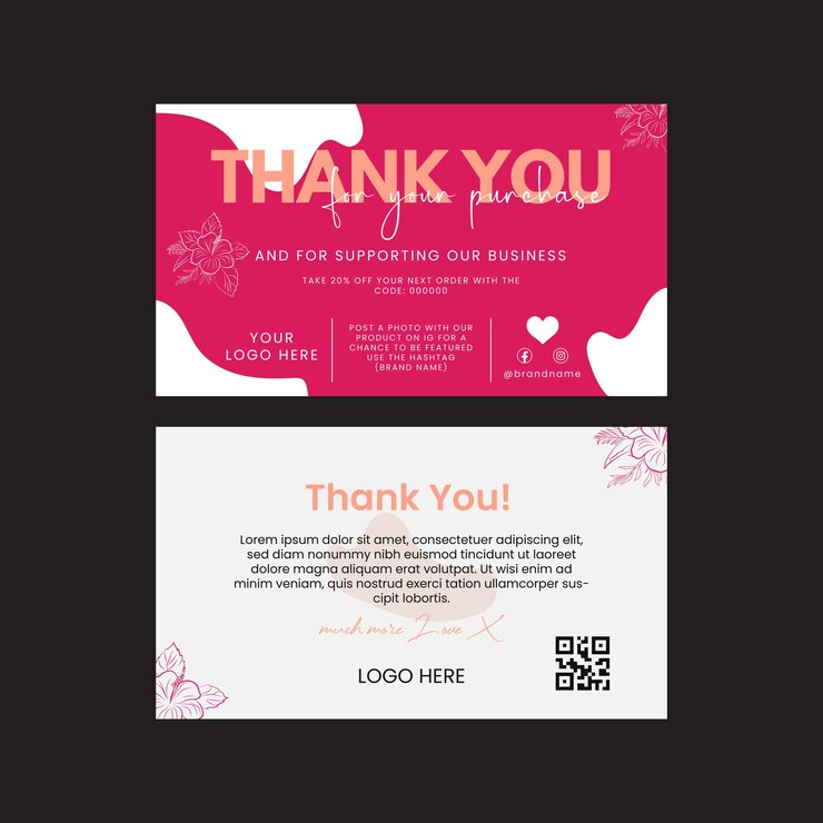 Business Thank You Card Design Vector