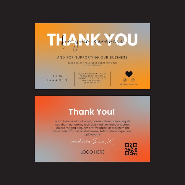 Business Thank You Card Design Vector