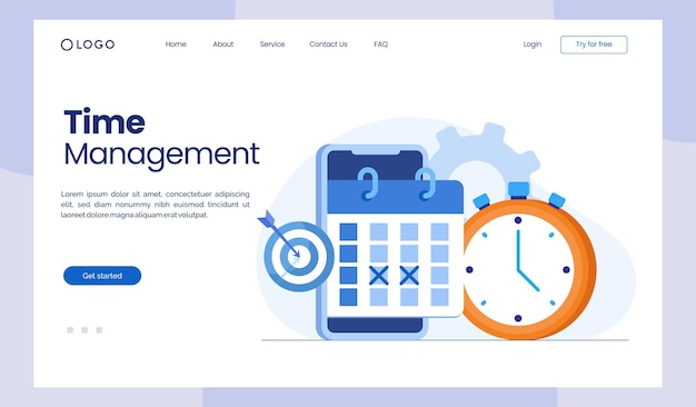 Vector business time management deadline concept planner start up flat vector illustration banner