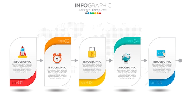 Business timeline infographic elements with options