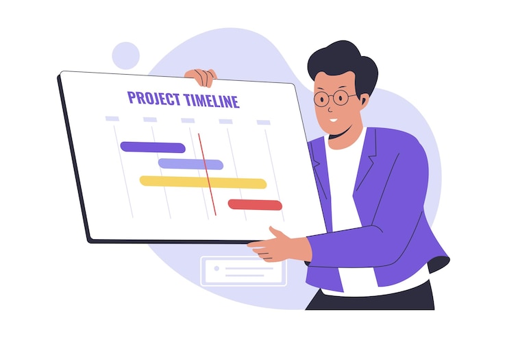 Vector business timeline project illustration concept
