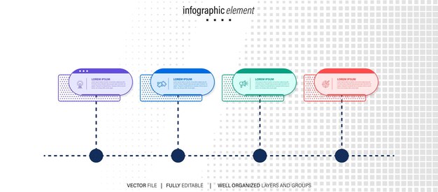 Vector business timeline workflow infographics corporate milestones graphic elements company presentation