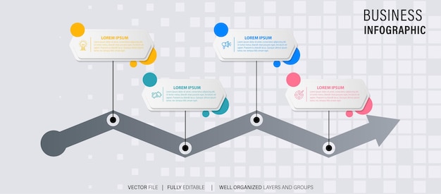 Business timeline workflow infographics Corporate milestones graphic elements Company presentation