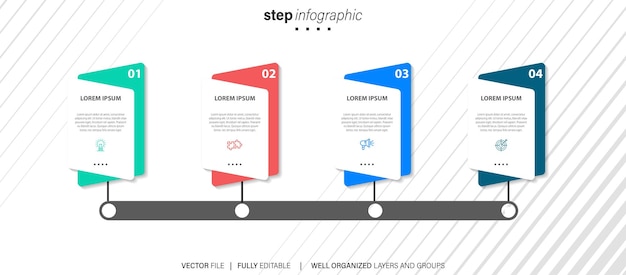 Vector business timeline workflow infographics corporate milestones graphic elements company presentation