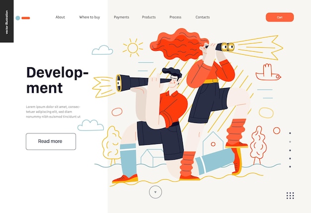 Vector business topics development web template