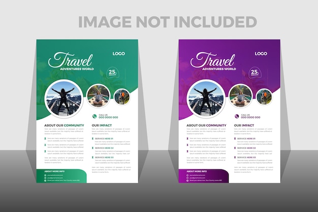 Vector business travel flyer design template