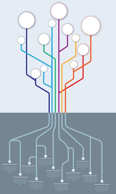 Vettore infografica della sequenza temporale dell'albero aziendale