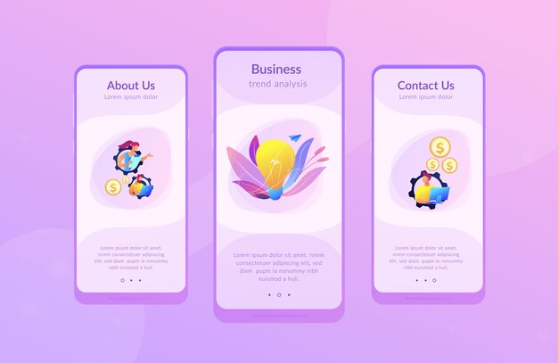 Business trend analysis app interface template