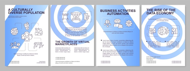 Business trends blue gradient brochure template