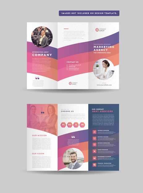 Vector business tri-fold brochure design | three folded flyer | handout design