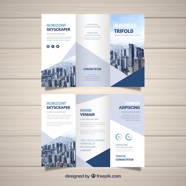 Business trifold in abstract style