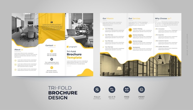 Vector business trifold borchure design