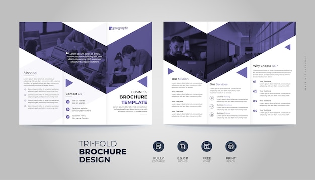 Vector business trifold borchure design