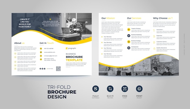 Vector business trifold borchure design