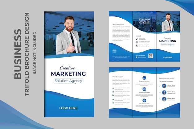 Vector business trifold boucher design template