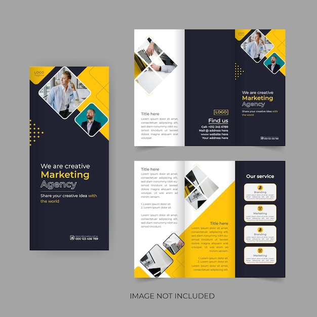 Vector business trifold brochure design digital marketing brochure multipurpose leaflet or flyer design