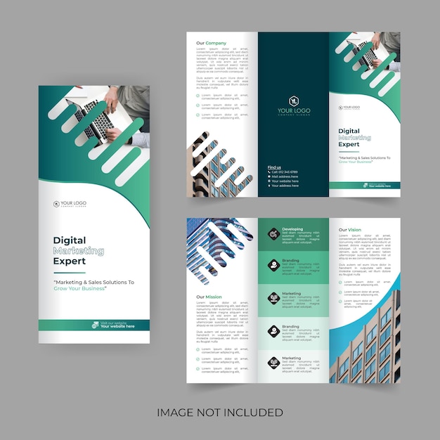 Business trifold brochure design digital marketing brochure multipurpose leaflet or flyer design