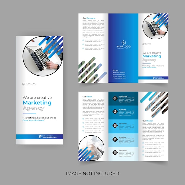 Business trifold brochure design digital marketing brochure multipurpose leaflet or flyer design