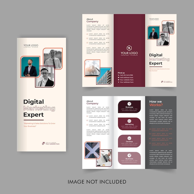 Business trifold brochure design digital marketing brochure multipurpose leaflet or flyer design