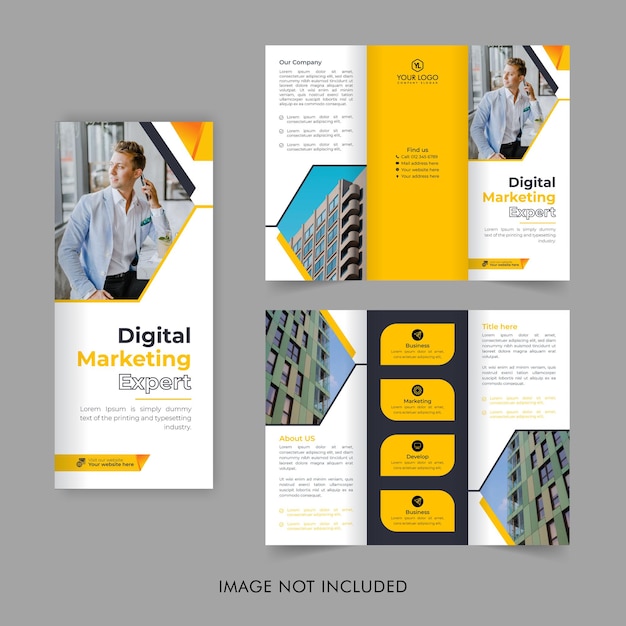 Business trifold brochure design digital marketing brochure multipurpose leaflet or flyer design