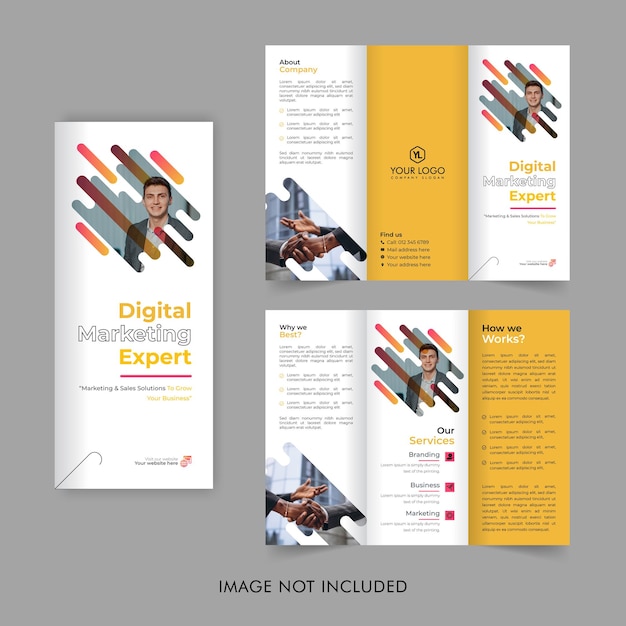 Business trifold brochure design digital marketing brochure multipurpose leaflet or flyer design