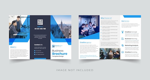 Vector business trifold brochure template design premium vector