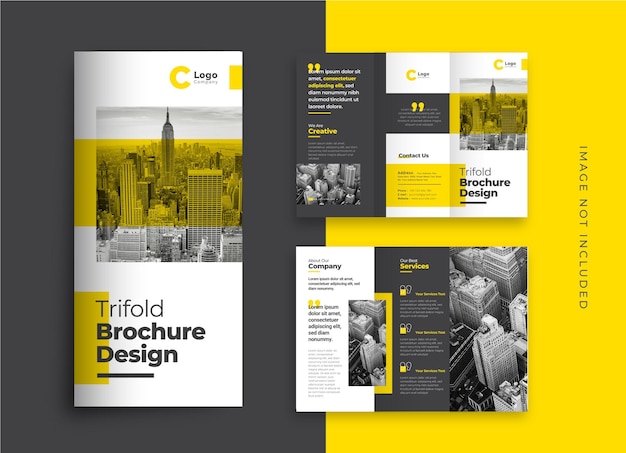 Vector business trifold brochure template layout design