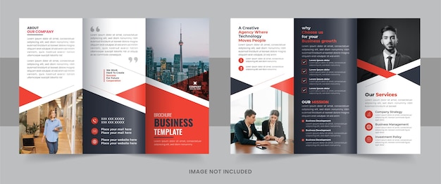 Vector business trifold brochure template layout