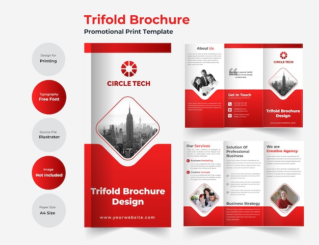 Business trifold brochure template with modern design