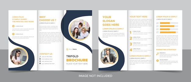 Vector business trifold brochure template