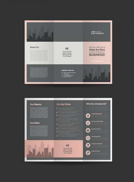 Vector business trifold brochures