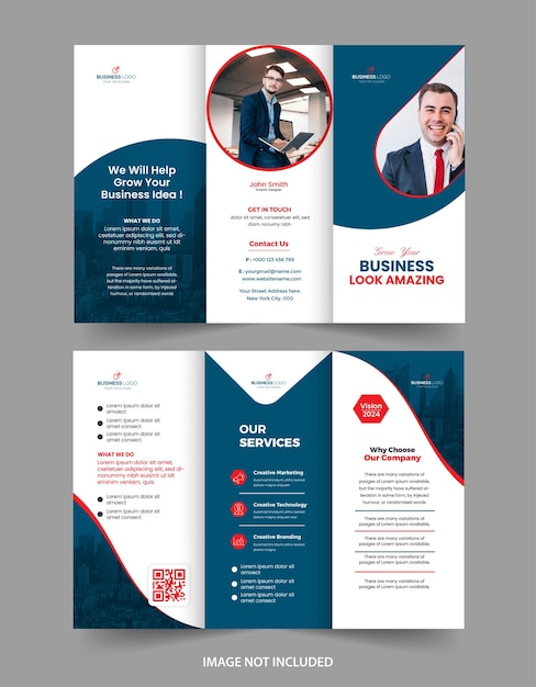 Business trifold flyer sjabloon