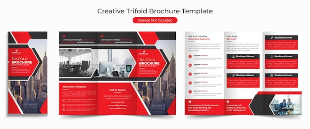 Business trifold leaflet brochure template design, professional business tri-fold flyer template