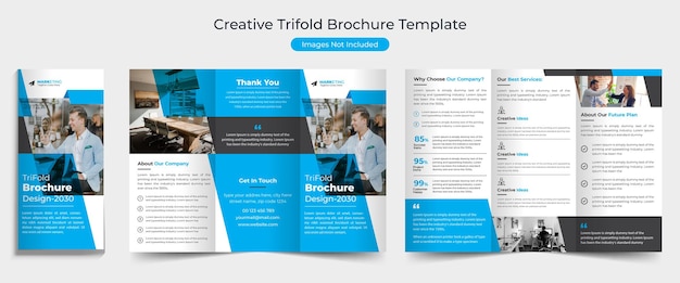 Vector business trifold leaflet brochure template design, professional business tri-fold flyer template