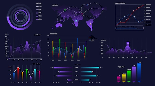 Vector business vector elements for data visualization infographics and colorful chart design