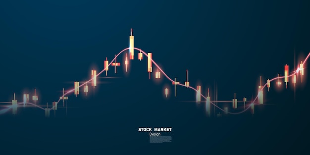 Progettazione di illustrazioni vettoriali aziendali grafici del mercato azionario o grafici di trading forex per idee commerciali e finanziarie