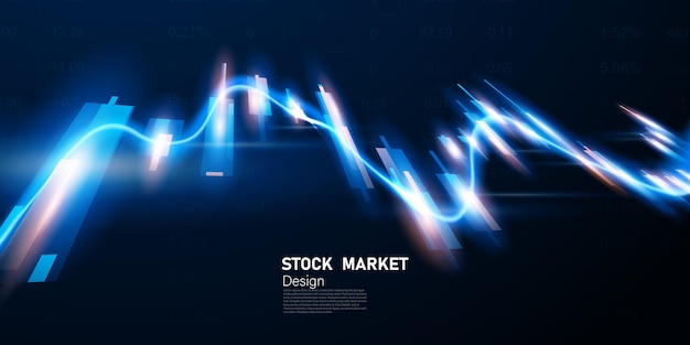 Progettazione di illustrazioni vettoriali aziendali grafici del mercato azionario o grafici di trading forex per idee commerciali e finanziarie